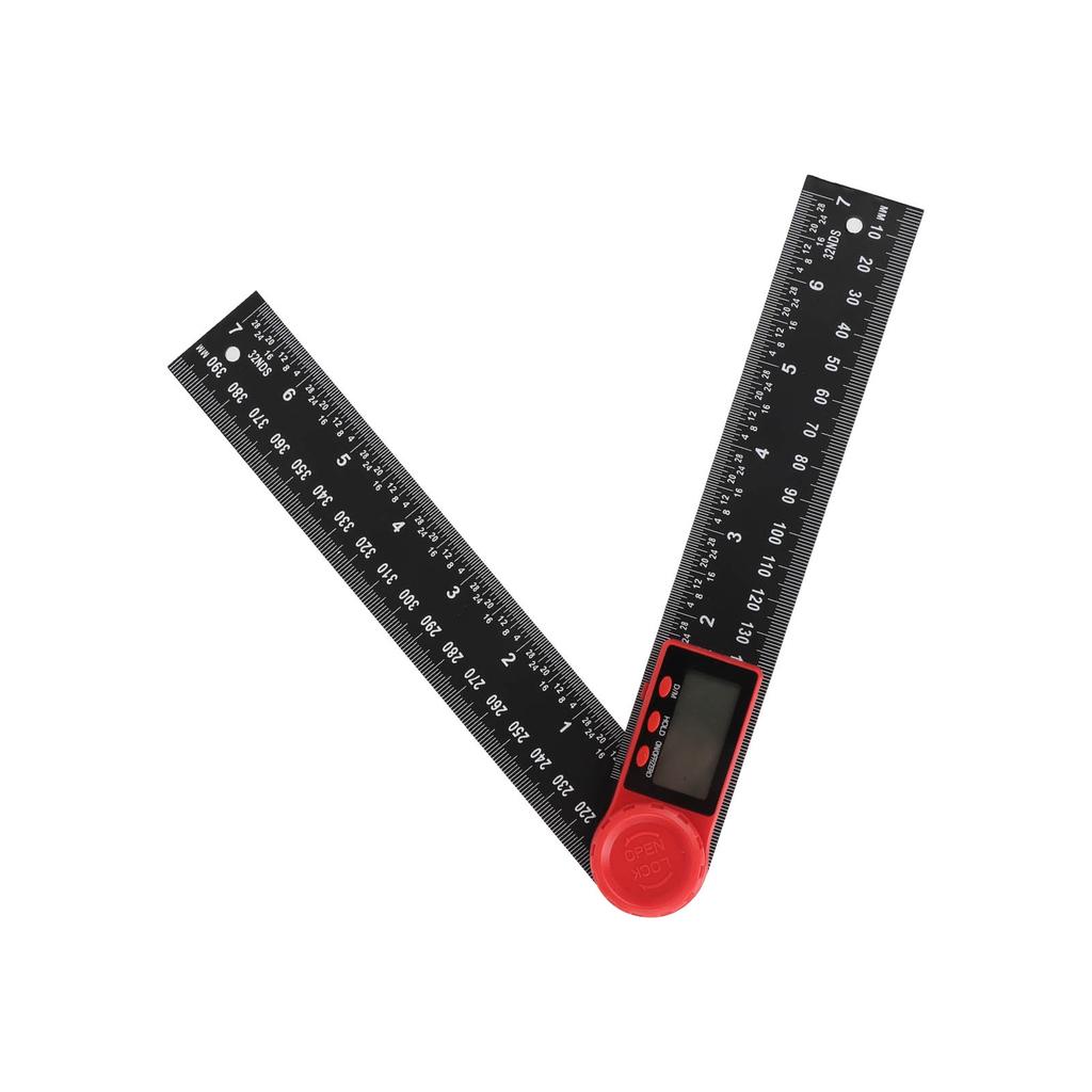 Digital Display Angle Ruler 2 in 1 Plastic Lightweight Convenient Black Digital Angle Finder200mm