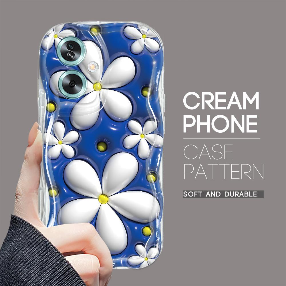 

Милый мультяшный узор, кремовая текстура, мягкий силиконовый чехол с волнистыми краями, чехол для телефона для OPPO Reno Realme OPPO Reno11 Pro 5G прозрачный