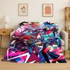 3D Cartoon H-Hazbin Hotel Charlie Flannel Blanket Soft Warm Throw Blanket for Bedroom Living Room Bed Travel Camping Picnic