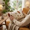 Square Embroidered Cushion Cover Canvas Throw Pillowcase Tufted Throw Pillow Cover Sofa Decoration