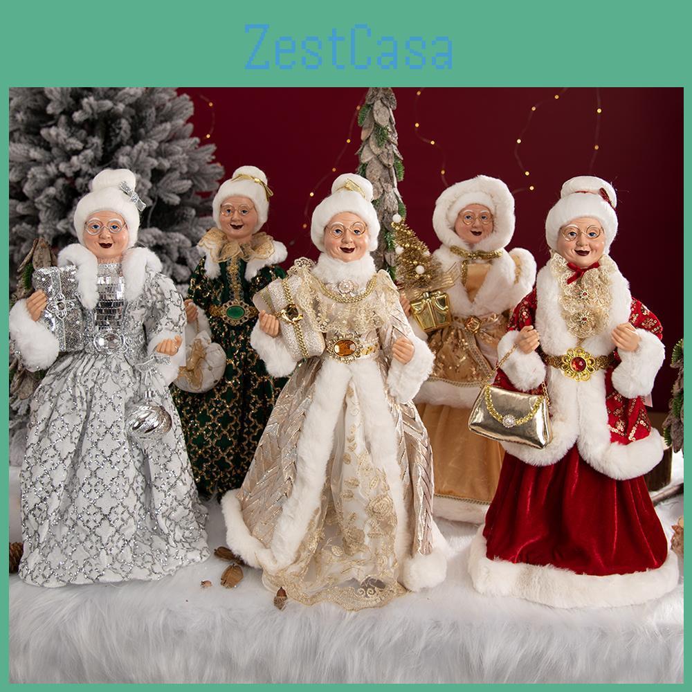 45cm Height Decor Christmas 2024 Big Santa Claus Doll Grandma New Year Home Room Decoration Gift Christmas Tree Ornaments Decor