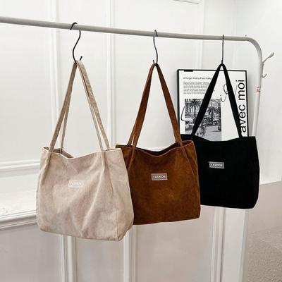 Große Kapazität Tasche Damen Twill Canvas Pendler Schulter Tragbar Lässig Damen Tasche Einfach Faul Einkaufstasche Trend