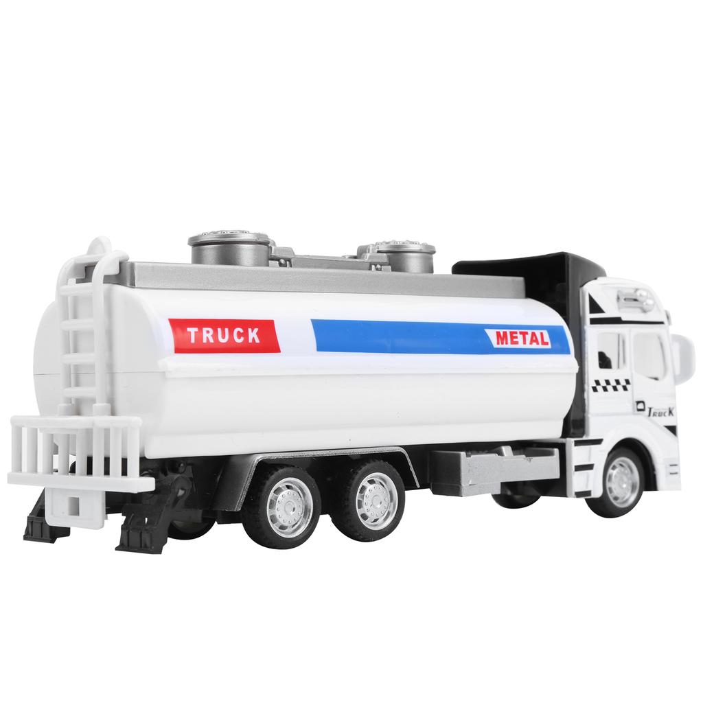 1/48 Scale Water Tanker Truck Vehicle Toy Model, Model Car, High Simulation Pull Back Function for Kids Gift Boys Girls Children