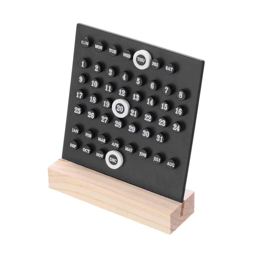 Wood Perpetual Calendar Acrylic Wooden Base Handmade DIY Calendar Stand Office Home Decoration Desktop Month Week Date Display
