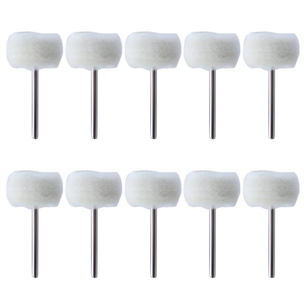 1-20PCS Jewelry Polishing Brush Cotton Wool Felt Grinding Sanding Head Abrasive Buffing Wheel 3mm Shank Drill Rotary Tool