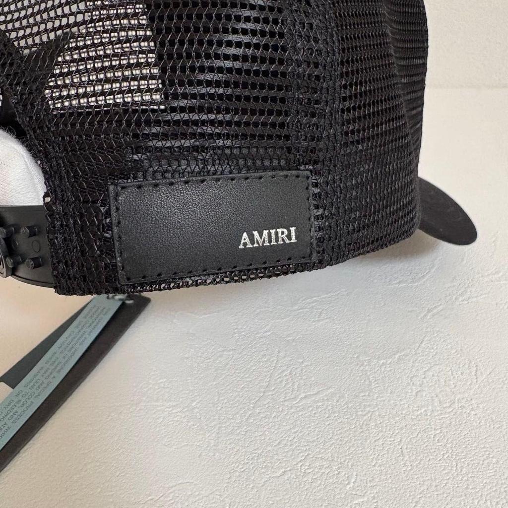 Used AMIRI MA Emblem Trucker Hat Cap Amiri Black Hat Mesh Cap