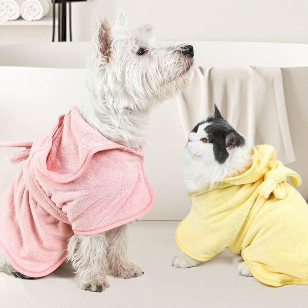 Super Absorbent Pet Bathrobes Quick Drying Pet Wash Towels Dog Bath Robe  Pet Bathing
