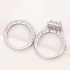 Xiaomi Huitan Princess Square CZ 2Pcs Set Rings for Women Luxury Trendy Female Accessories Engagement Wedding Party Elegant Jewelry