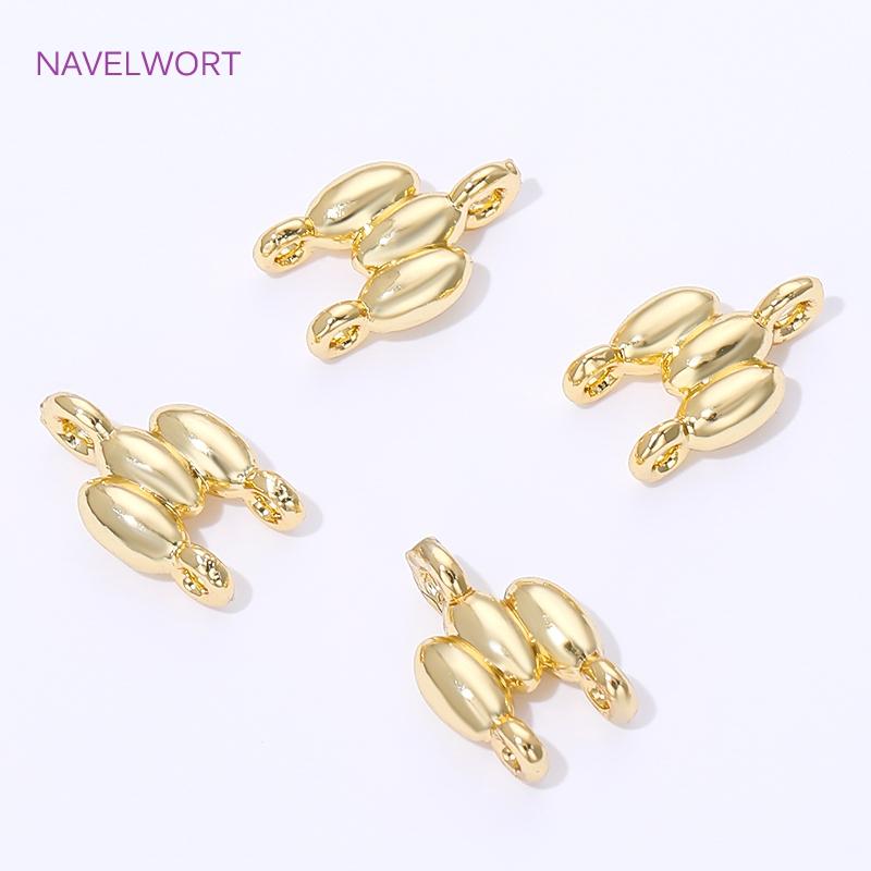 11mm*7mm 18K Gold Plated Brass 2-row Connectors For Bracelets Making,Connectors For Jewelry,DIY Necklaces Making Accessories