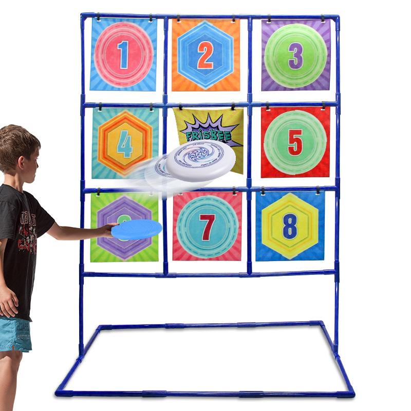 Children'S Frisbee Throwing Game Toys Indoor And Outdoor Parent-Child Interaction Jiugongge Digital Target Bracket Set