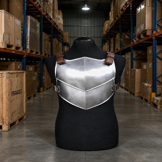Handmade Steel Knight Chest Armor, Medieval Breastplate with Leather Straps, LARP Costume