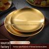 Golden Stainless Steel 304 Korean BBQ, Steak, Dessert, and Snack Tray