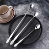 Stainless Steel Long Handle Ice Tea Teaspoon Cocktail Stirring Tool Mixing Stirrers Bar Spoon