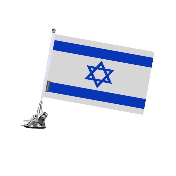 Drapeau - Israël - 27 x 35 cm - Mât à Ventouse - Polyester - Impression recto/verso