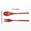 10Pcs/Set Food-grade Forks and Spoons Set Reusable Natural Wooden Tableware Set Brown Easy Clean Portable Cutlery Set Travel Use