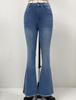 Women's 2025 European & American High-Waisted Ripped Micro-Flare Slim-Fit Jeans