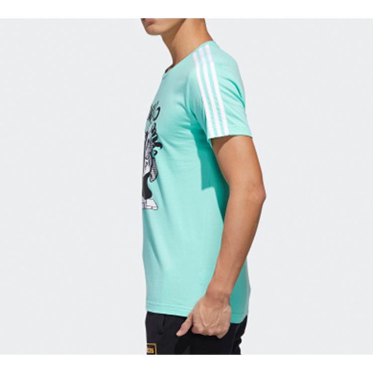 Adidas Neo T Shirts Men's Teal Crew Neck Moderate Straight Fit GK1553