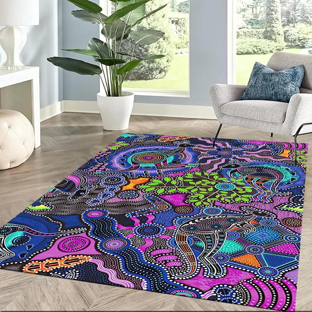 Tappetini da Pavimento con Animali dell'Arte Aborigena per Soggiorno, Camera da Letto e Decorazione della Stanza Sono Adatti per Regali.