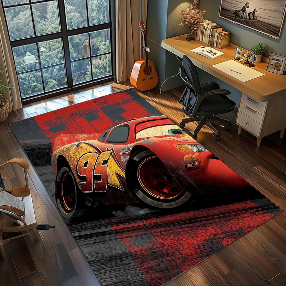 Cars Lightning McQueen 95 Racing Speed Style Rug Carpet Large Area Rug Non Slip Washable Floor Mat Gamer Room Bedroom Home Decor