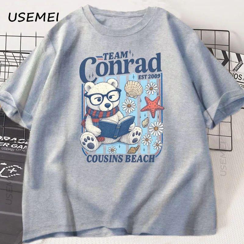 Cute Cartoon Print Short-sleeved Cotton Crew Neck Top Beach T-shirt Fashion Casual Loose Streetwear Oversized Top Unisex