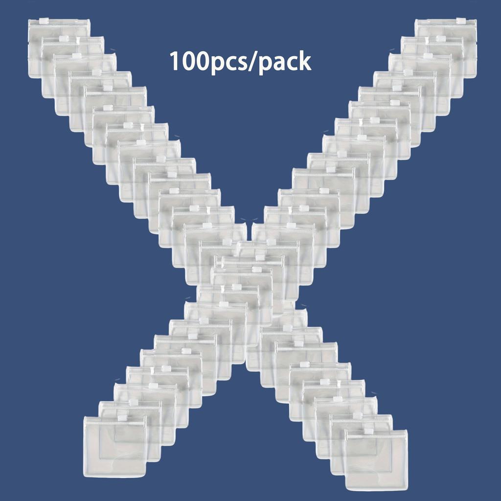 100pcs 3.15x3.15 Inch PVC Trinkets Bags Small Zip Lock Accessories Storage Bracelet Earring Packaging Secure Sealing Dust Moisture Scratch Proof