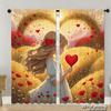 Piece Set High Definition Digital Printed Curtainschristmassantaredhollyflowersribbonhome Decoration Style Curtains Made Of Polyester