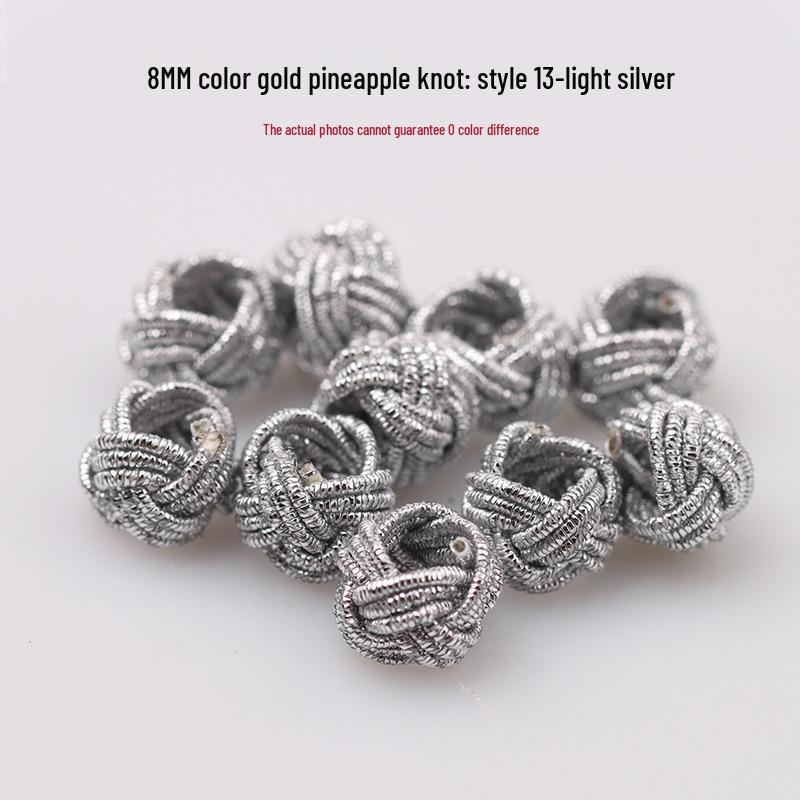 Golden Pineapple Knot Necklace with DIY Spacer Beads and Braided Cord