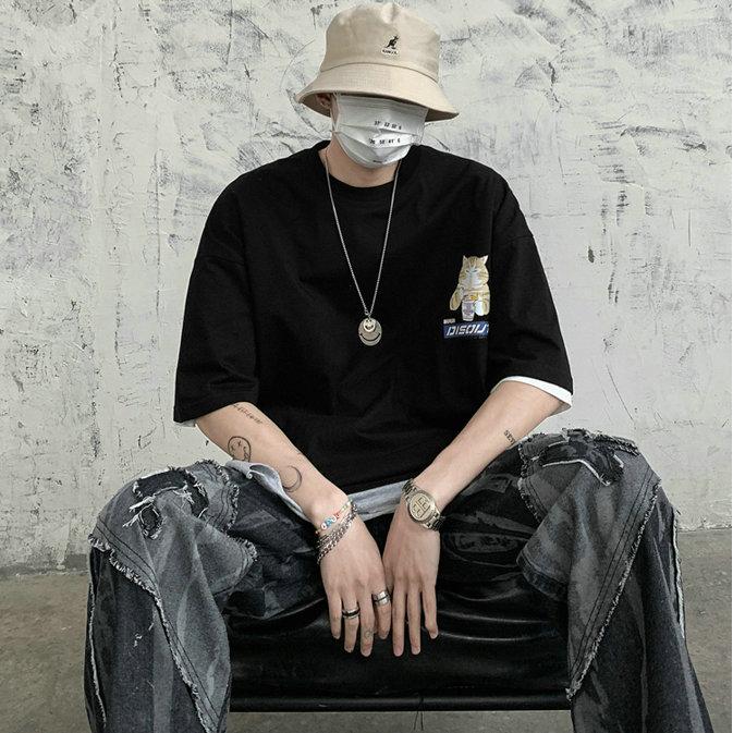 Streetwear Summer Cotton Women's T-shirt Short Sleeve Casual Harajuku Cartoon Printing Oversized T Shirts For Girls