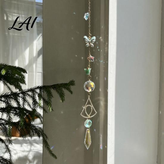 Crystal Wind Chime Butterfly Suncatcher Chime Rainbow Maker Prism Hanging Ornament Sophisticated Courtyard Ornament Indoor Outdoor Pendant for Home,