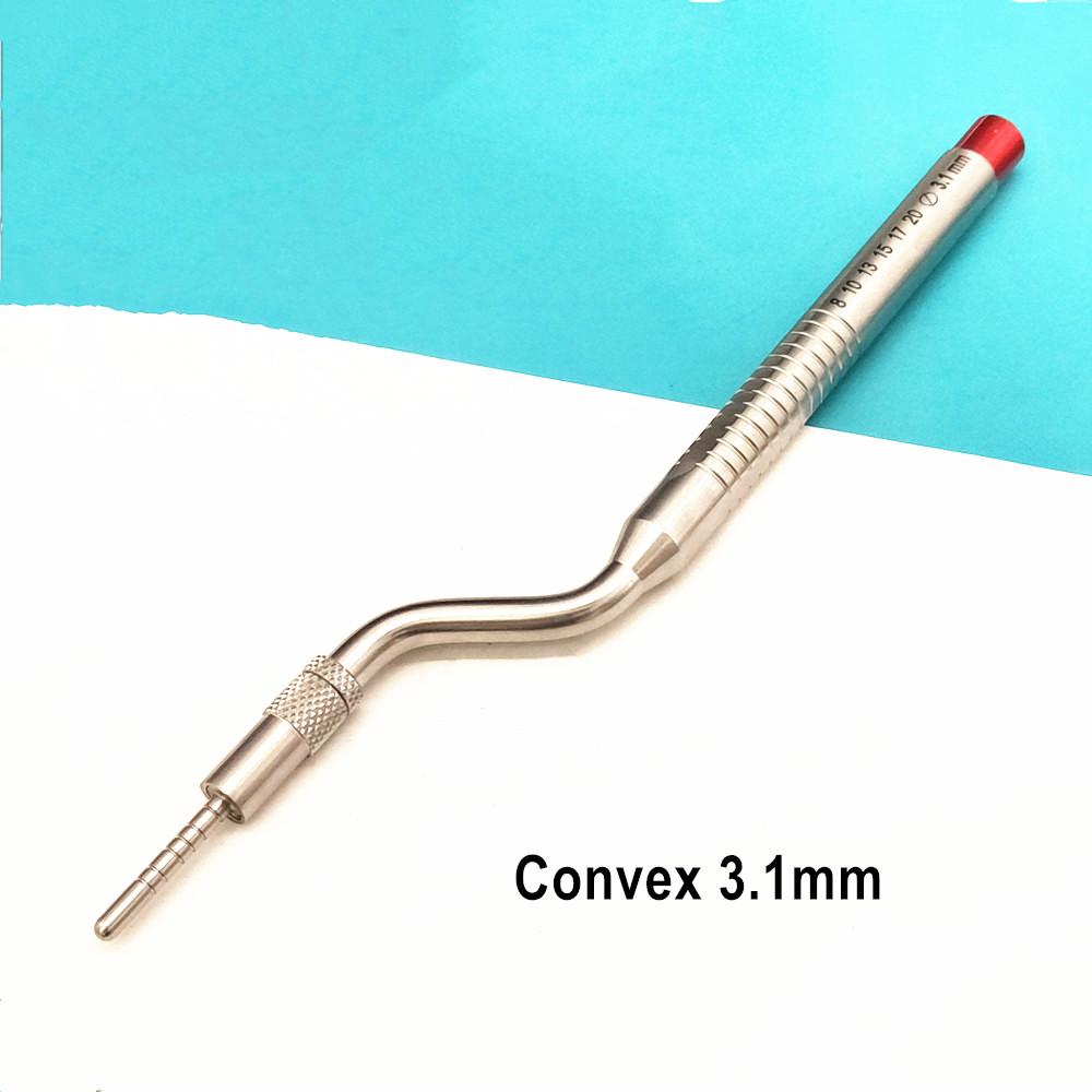 Outil d'ostéotome d'implant dentaire, outil de levage de Sinus dentaire, pointe courbée, poussoir de laboratoire dentaire, outils de dentiste