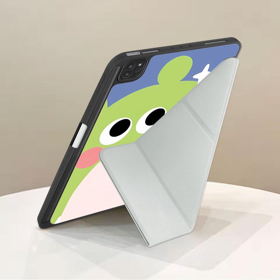 Holder Cover Tablet Case For iPad Pro 2025 Pro 11th 10th 9th 8th 7th 12.9inch Mini 6 7 Air 4 5 M3 M2 1 2 M4 11inch Green Cartoon