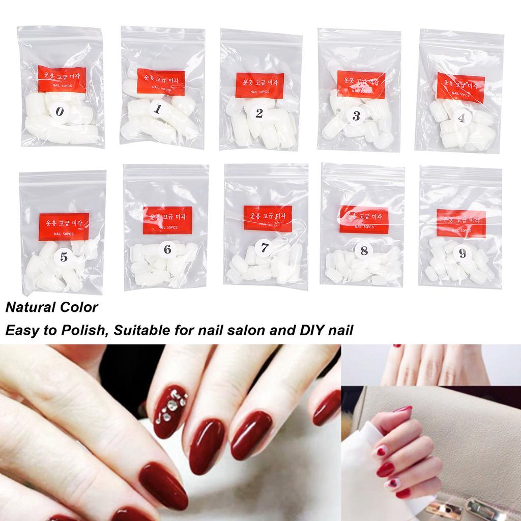 500 Stück Kurze Quadratische Nägel DIY Kunst Maniküre Salon Vollabdeckung Falsche Nagelspitzen für Frauen Natürlich