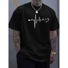 Summer American Retro Letter Print Crew Neck T-shirt Men's Trend Casual Regular Top Short Sleeve