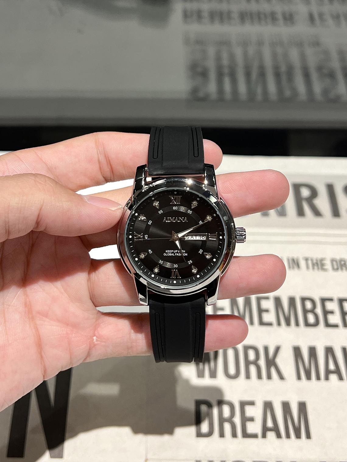 

daily wearing silicone band colorful watch for man and women Yes чёрный