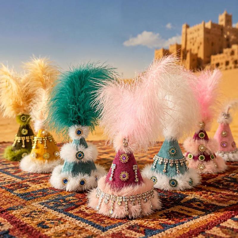 Ethnic Feather Little Lamb Hat Accessories For Kawaii Pp Cotton Baby Lamb Doll Tourist Souvenirs Creative Gift