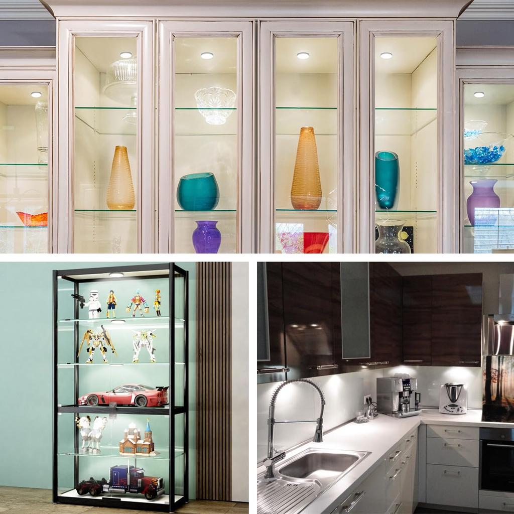 Wobane Cabinet Light LED Indirect Lighting Light 6000K Daylight White Remote Control Stepless Dimming Time Setting LED Kitchen Lighting Outlet Figure