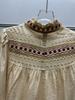 Women's Retro Ruffled Apricot Red Embroidered Long-Sleeve Shirt for Spring/Summer 2026