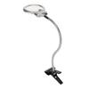 Lupa de Fixação 2X e 6X Lente Dupla Mangueira Flexível 2 LEDs Lupa de Clip com Luz