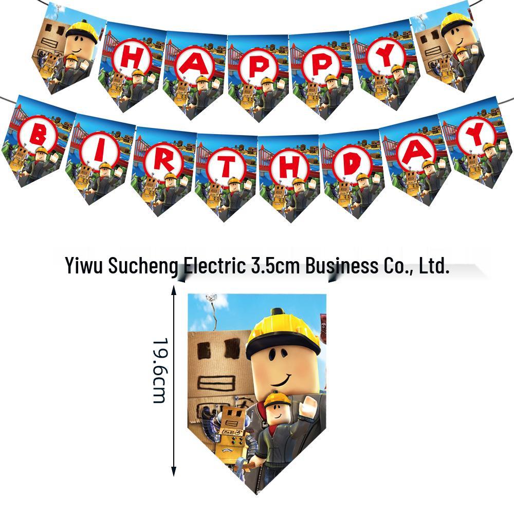 Roblox Party Supplies: Virtual World Game Decorations - Plates, Cups, Hats, Napkins, Banner