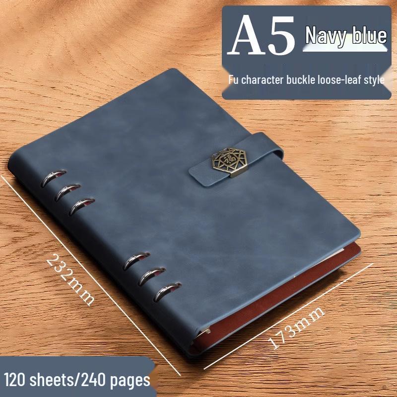Customizable A5/B5 Loose-Leaf Notebook with Detachable Pages and Logo Printing for Business/Office Use