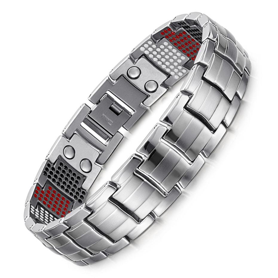 Fashion Jewelry Healing FIR Magnetic Bracelets Titanium Bio Energy Bracelet for Men Blood Pressure Accessory Wristband