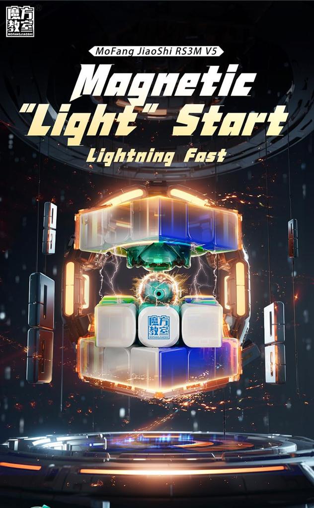 Kancharo Moyu MFJS RS3M v5 3x3x3 Maglev Ball-core Magic Cloth Version (Cube Robot) [Japanese Cube Guide/Authentic Product] Cube for Competitions