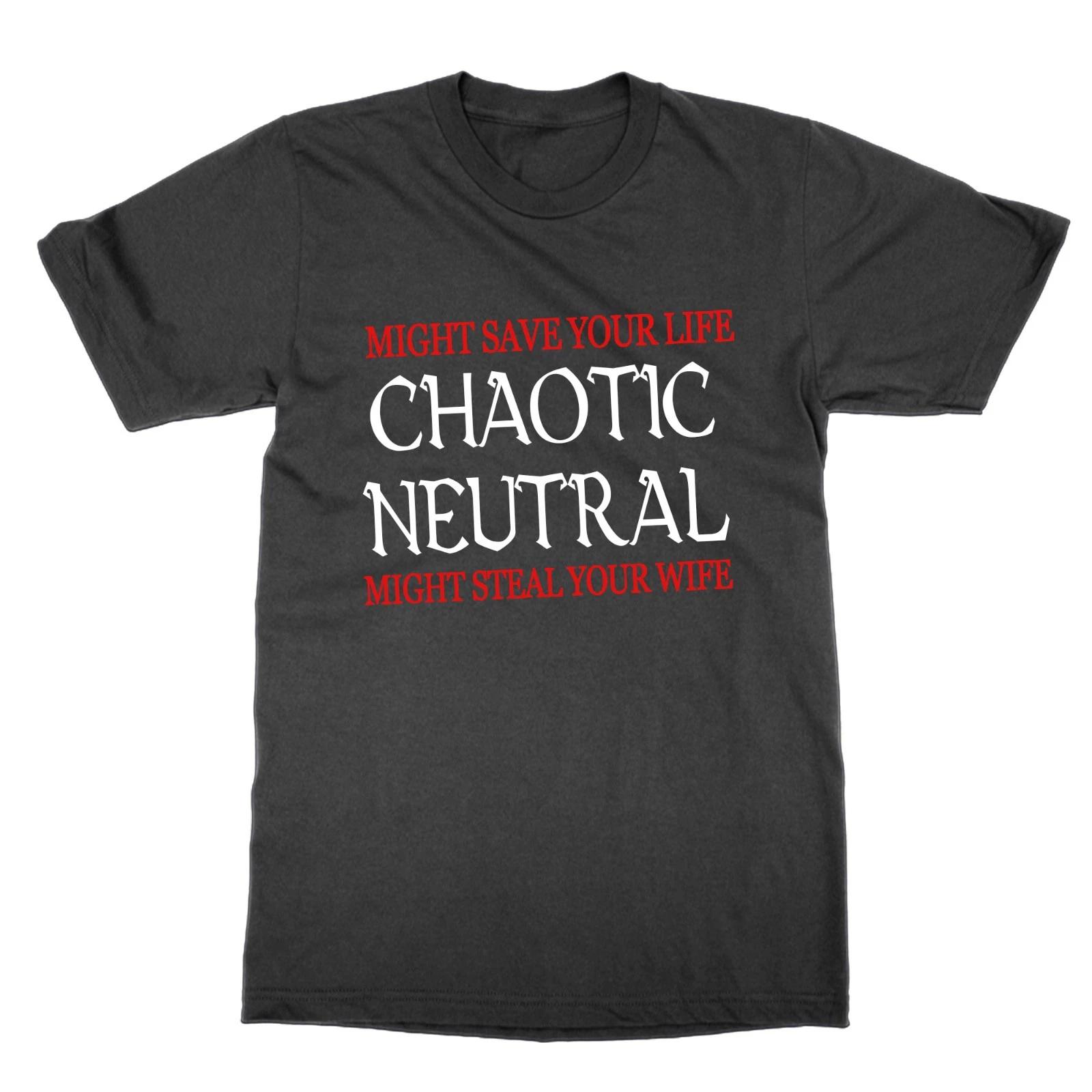 Chaotiques Neutre Might Épargner Votre Vie Acier Femme T-Shirt Dnd Alignement S
