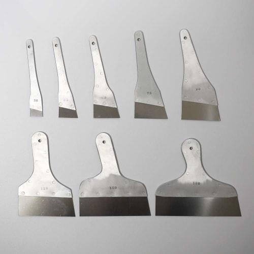 Aluminum Handle, Partially Wood-clad Putty Spatula, Stainless Steel Blade, 120mm Wide, 1 Piece