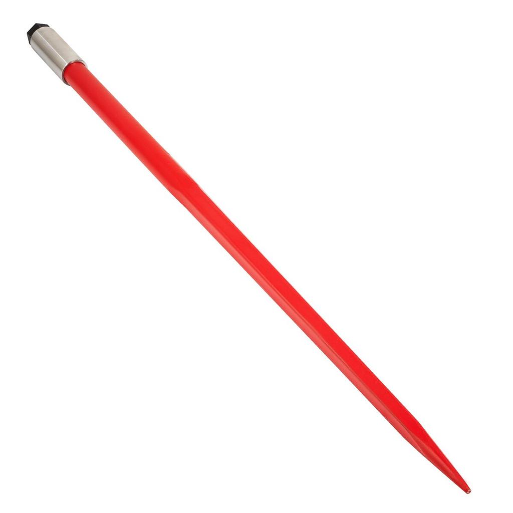 Hay Spear 49" Bale Spear 4500 lbs Capacity, Bale Spike Quick Attach Square Hay Bale Spears 1 3/4" wide, Red Coated Bale Forks, Bale Hay Spike with Hex