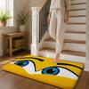 Smiling Eyes Floor Mat Flannel Rug Non Slip Absorbent Soft Washable For Entryway Hallway Bathroom Kitchen Decor