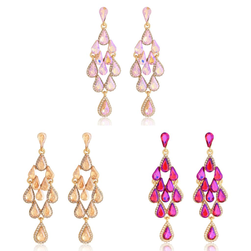 Alloy Diamond Shape Drop Water Drop Earrings For Women Spring Fashion Jewelry