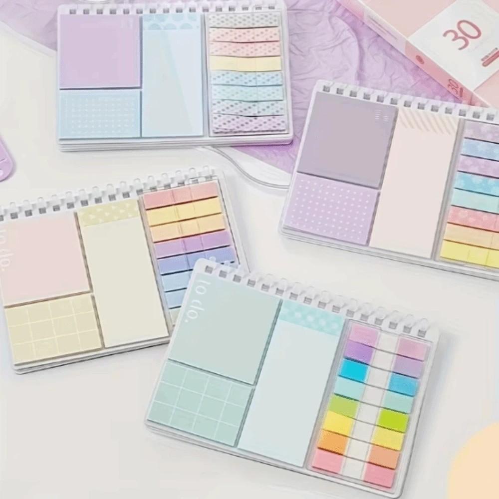 Morandi Color Expanding Sticky Notes Loose-Leaf Reusable Repositionable Index Tabs Notebook