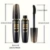 Bold & Curl Volumizing Mascara, Smudge-Free, Easy-Off, Water-Resistant Black Mascara 4D Silk Fiber Eyelash Mascara Makeup Cosmetic