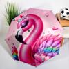 Cartoon Rosa Flamingo Regenschirm Automatisches Öffnen/Schließen, Stabiler Eisenrahmen & 8-Rippen-Struktur, Regenschirm für Damen & Herren, Weihnachtsgeschenke